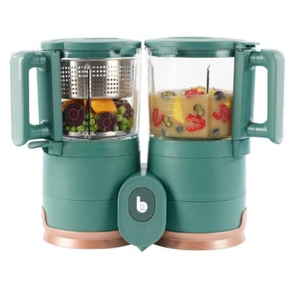 Babymoov – Nutribaby Glass 4in1 Food Processor | Steam cook, Blend, Defrost, Reheat | Quick Homemade Baby Food – Glass Bowl – Stainless Steel Tub | Prepare Multiple Meals, Nutrient Preservation – Teal, 1.5L
