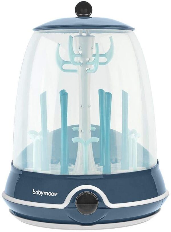Babymoov – Turbo Electric Steam (+) 2 in 1 Sterilizer & Drying Rack | Sterilize up to 6 bottles at once, automatic dry function | Turbo speed function, BPA-Free, Audible alarm & Automatic switch-off