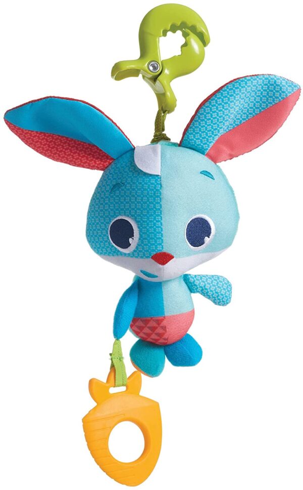 TINY LOVE – THOMAS THE RABBIT JITTER CHIME STROLLER TOYS | 0-18 Month Baby| Jittering sounds, Easy clip-on Animal soft toy | Meadow Days, 1pc