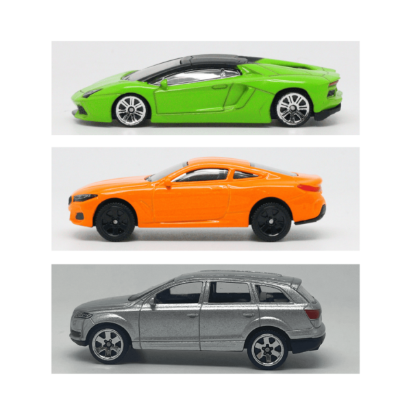 Prestige Trio, 3Pc 1:64 Sized BMW, Audi, Lamborghini | Die-Cast Replica, Ultimate Collector’s Item, Toy Car, Bundle Collection | Size – 1:64, For Kids 3+