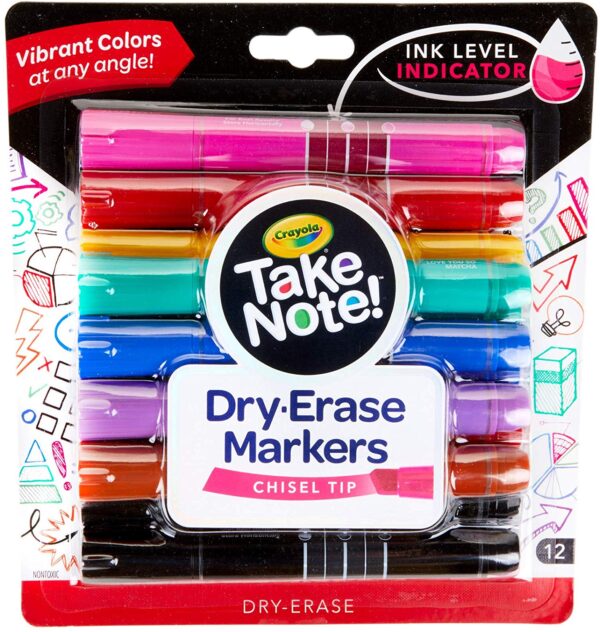 Take Note Colored Dry Erase Markers, 12 Count