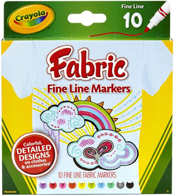 Crayola – 10 ct. Fine Line Fabric Markers