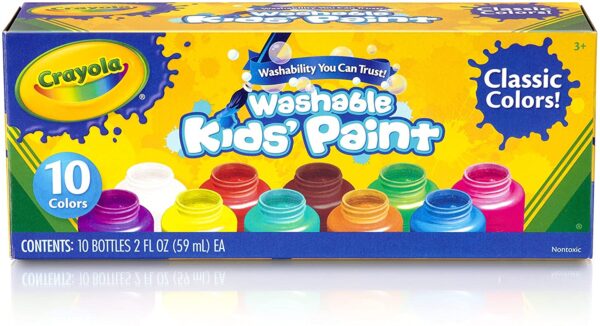 Crayola – Washable Kids Paint | Activity Set,10 Classic Clean & Bright Colors, Pack of 10 | 3+ Yrs