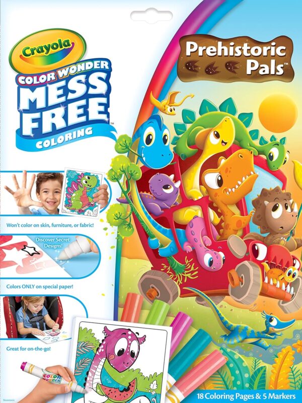 Crayola – Color Wonder Dinosaur Coloring Set | Mess-Free Coloring for Kids – 18 Fun-Filled Coloring Pages | Foldalope Packaging for Easy Storage – Ideal Travel-Friendly Activity | Perfect Gift for Boys and Girls Ages 3+