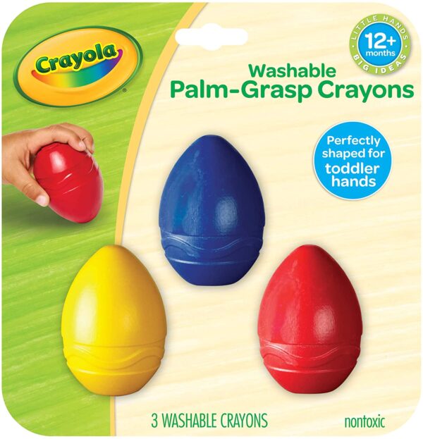 Crayola My First Palm Grip Crayons, Coloring for Toddlers 3 count