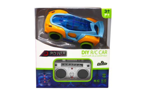 D-Power 4 Wheel DIY Remote Control Car | Build your own RC Car for Kids | Scale 1:32, Orange