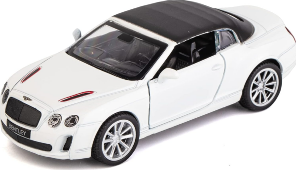 MSZ – Bentley Continental Super Sports ISR – White | Die-Cast Replica, Ultimate Collector’s Item, Luxury Cars | Interact with Doors & Hoods – Pull Back Collection with Lights & Sounds | Size – 1:32, For Kids 3+