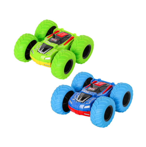 D-Power – Double-Sided Friction-Powered Monster Truck | Durable ABS, No Batteries Required – Green | Age 3+