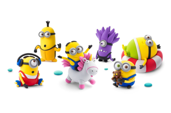 Hey Clay – Minions Kevin Colourful modelling air-dry clay, 5 cans with fun interactive app for kids 3 years +.