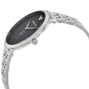 Emporio Armani AR11161 watch side view displaying thin case profile and silver bracelet