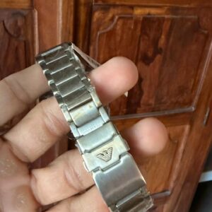 Emporio Armani AR11338 stainless steel three-link bracelet with embossed eagle logo