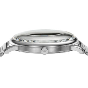 Emporio Armani AR11571 close-up of minimalist blue dial and case