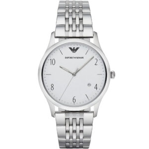 Emporio Armani Beta Large silver men's watch with white dial and date window