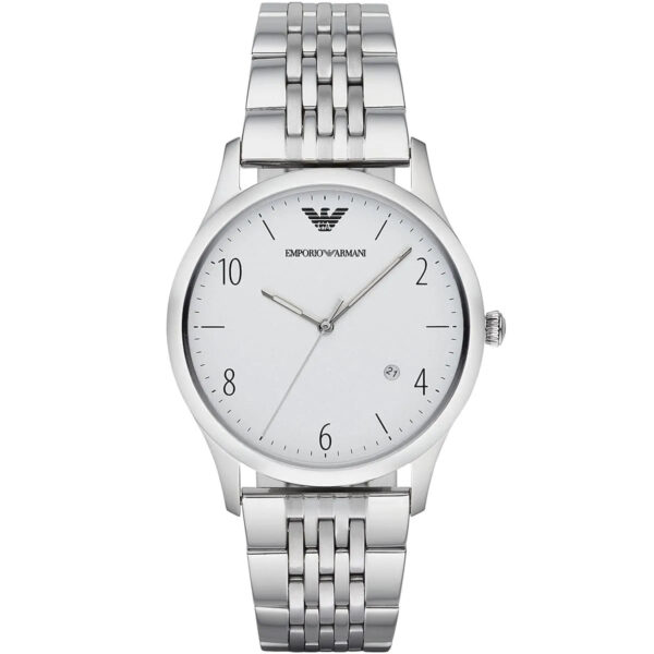 Emporio Armani Beta Large silver men's watch with white dial and date window