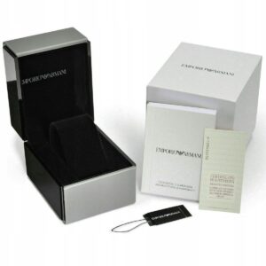 Emporio Armani AR1868 original packaging with watch box, documentation and authenticity card