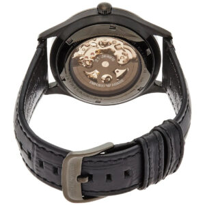 Emporio Armani AR1923 caseback detail with automatic movement architecture and crown visible