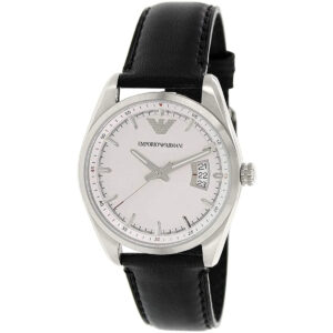 Emporio Armani Sportivo AR6015 angled view showing white dial and date window
