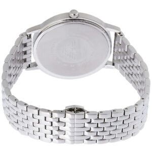 Emporio Armani Kappa caseback showing stainless steel bracelet and watch back
