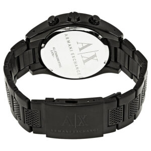 Caseback of Armani Exchange AX1605 watch showing white display back with AX branding