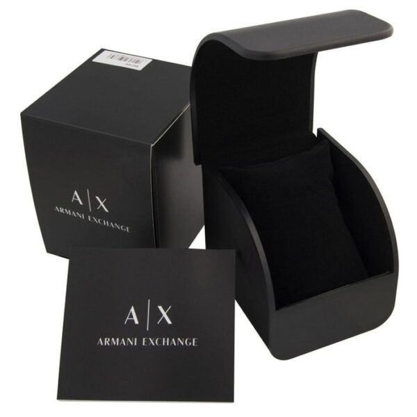 Armani Exchange AX2407 watch presentation box with branded packaging and storage case
