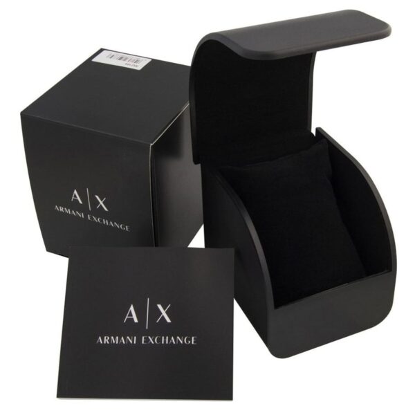 Armani Exchange Leonardo AX1855 packaging with branded black box and presentation case