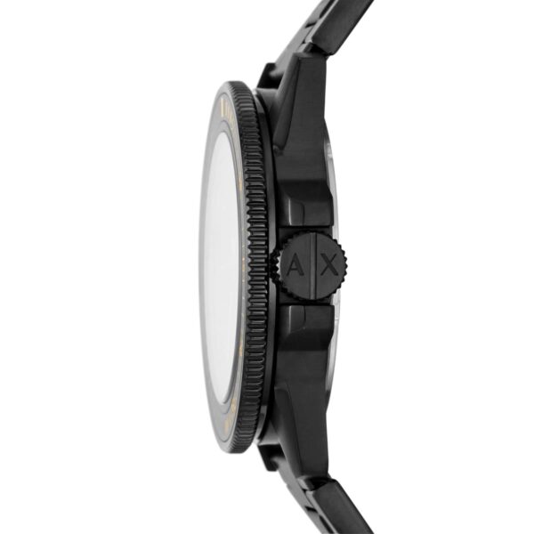 Armani Exchange Leonardo AX1855 side view showing watch case profile and crown