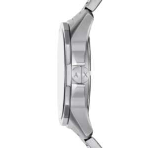 Side profile of AX1736 silver watch with AX logo visible on case