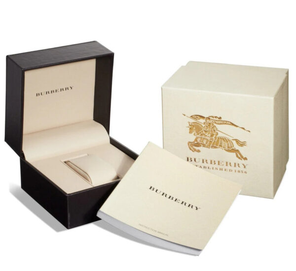 Burberry Britain BBY1800 luxury watch box and packaging with brand logo