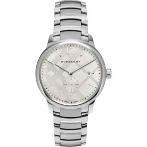 Burberry Classic Check silver dial men's watch with stainless steel bracelet