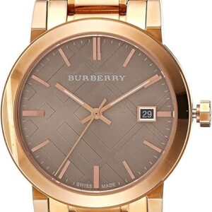Burberry The City BU9005 rose gold stainless steel watch with sunray brown dial