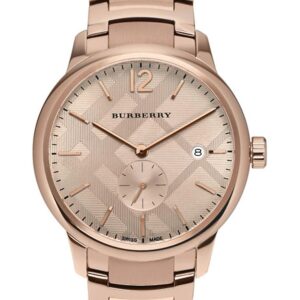 Burberry Classic rose gold men's watch BU10013 with rose dial and small seconds subdial