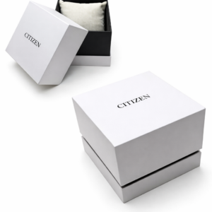 Citizen watch presentation box with white outer box and black inner case