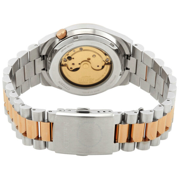Citizen Tsuyosa automatic movement visible through caseback with two-tone bracelet