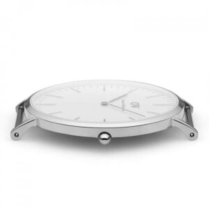 Case back view of Daniel Wellington Oxford 40mm showing dial and lugs from rear