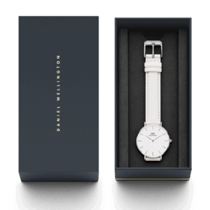 Daniel Wellington Petite Bondi 32mm watch in presentation box with owner's guide and accessories