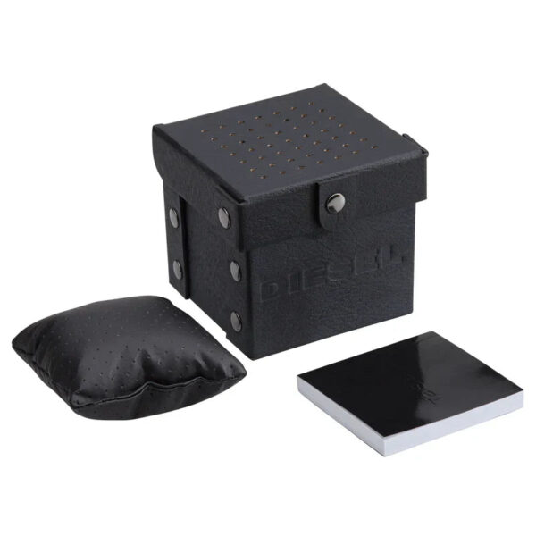 Diesel watch gift box with black case, pillow and presentation materials