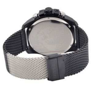 Diesel Mega Chief DZ4514 watch caseback view with mesh strap
