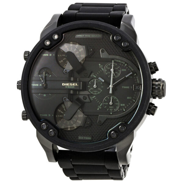 Diesel Mr. Daddy 2.0 chronograph watch with black dial and dual time zone display