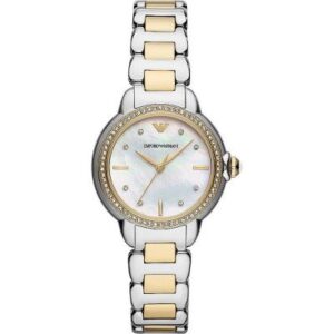 Emporio Armani AR11524 women's watch with two-tone bracelet and crystal-set bezel