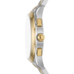 Side view of AR11527 watch showing case profile with gold and steel two-tone design