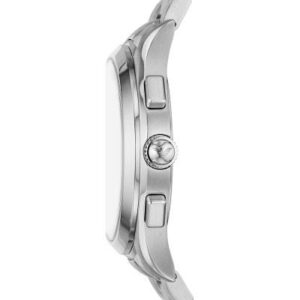 Side profile of Emporio Armani AR11528 watch showing case thickness and bracelet