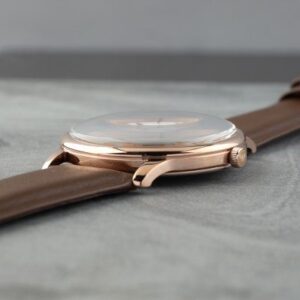 Side profile of Emporio Armani AR11572 showing case thickness and strap