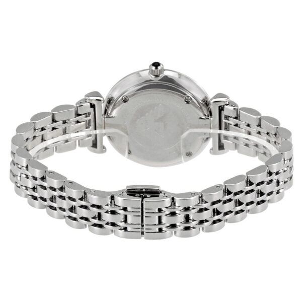 Emporio Armani AR1682 watch caseback and silver bracelet detail