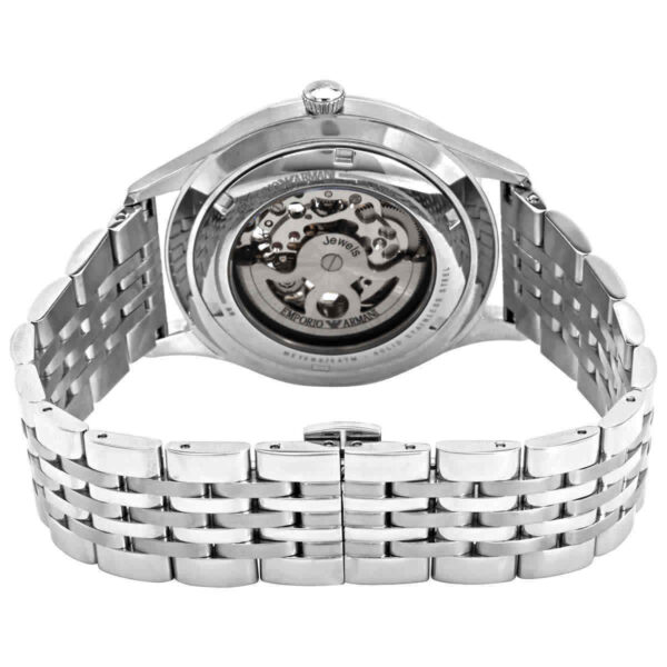 Caseback view of Emporio Armani AR1945 showing exposed automatic movement and rotor