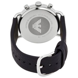 Emporio Armani Aviator AR11105 watch caseback showing stainless steel with engraved Eagle logo