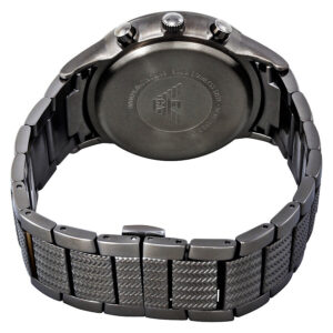 Caseback of Emporio Armani Renato AR2505 with gunmetal ion-plated stainless steel case