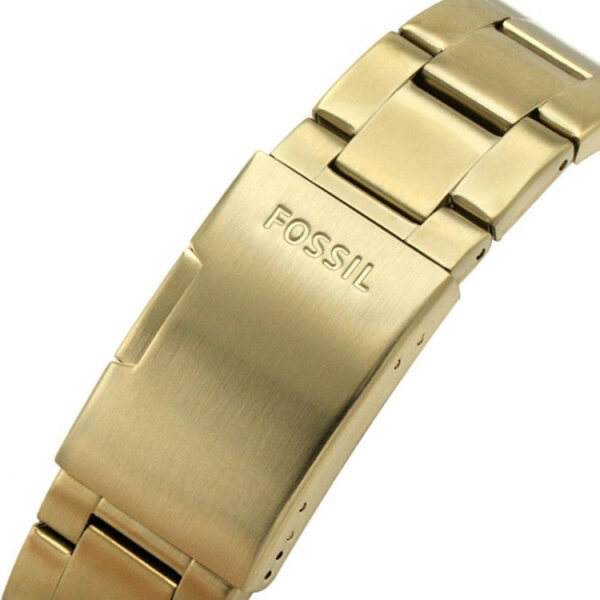 Fossil FB-03 gold-tone stainless steel bracelet with brushed finish