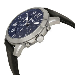 Fossil Grant FS4990 side view showing stainless steel case profile and chronograph pushers