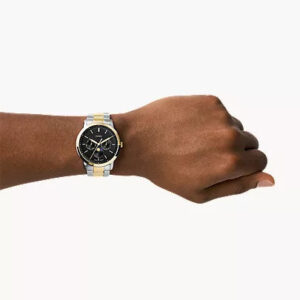 Fossil Neutra FS5906 two-tone watch worn on wrist
