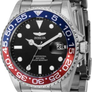 Invicta Pro Diver men's watch with black dial and blue-red Pepsi bezel